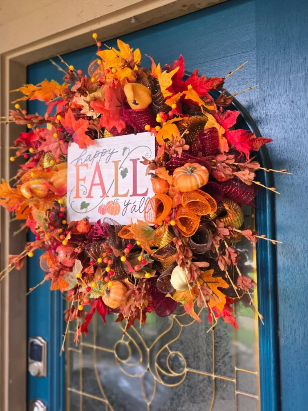 Happy Fall Y'all Autumnal Bounty Wreath